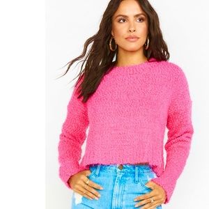 💅🏼SHOW ME YOUR MUMU🦩Hot Barbie Pink Knubby Knit Sweater